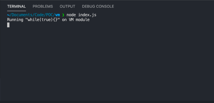 DoS risk in Nodejs VM module